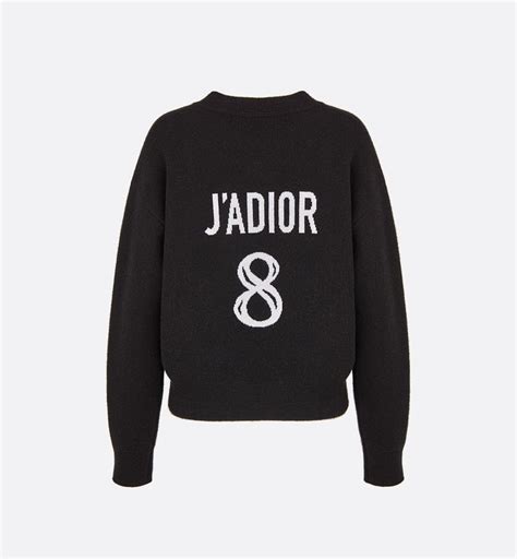 Maglione squadrato “J'Adior 8” Cachemire nero 